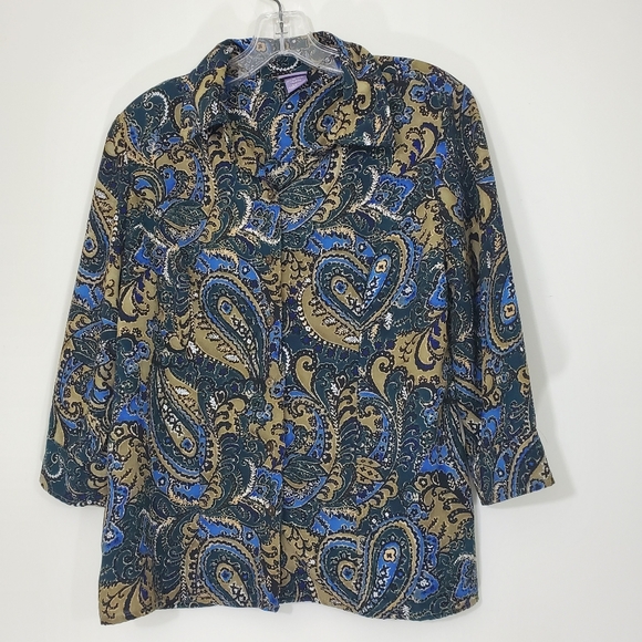 Laura Scott Tops - Laura Scott Petite Paisley Blouse, MP